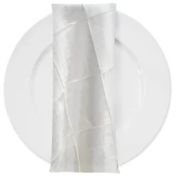 4" Pintuck Taffeta Table Napkin in White