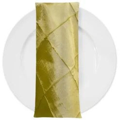 4" Pintuck Taffeta Table Napkin in Yellow