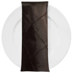 4" Pintuck Taffeta Table Napkin in Brown 036