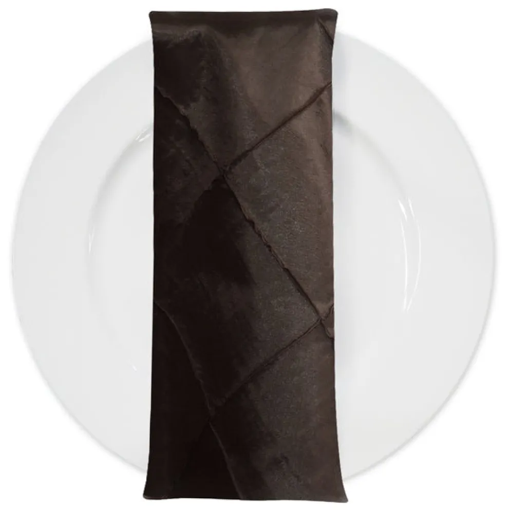 4" Pintuck Taffeta Table Napkin in Brown 036