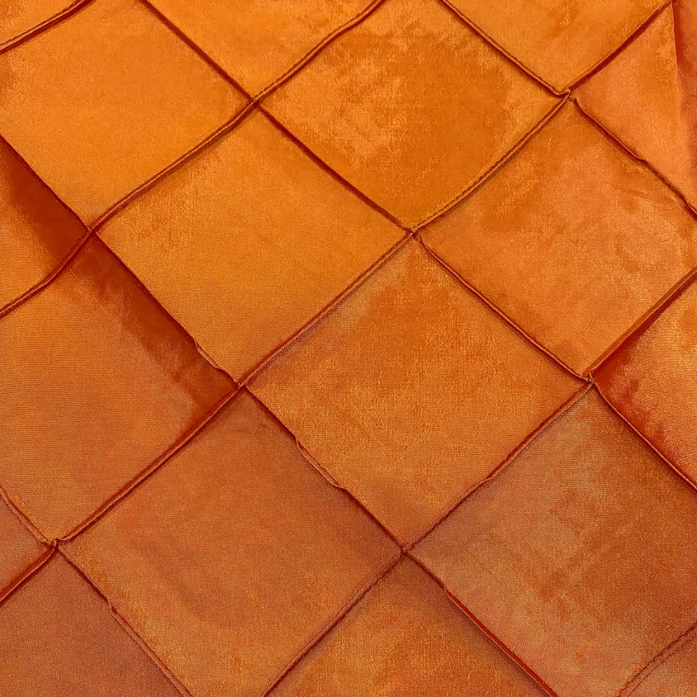 4" Pintuck Taffeta Table Runner in Orange 107