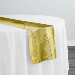 4" Pintuck Taffeta Table Runner in Yellow