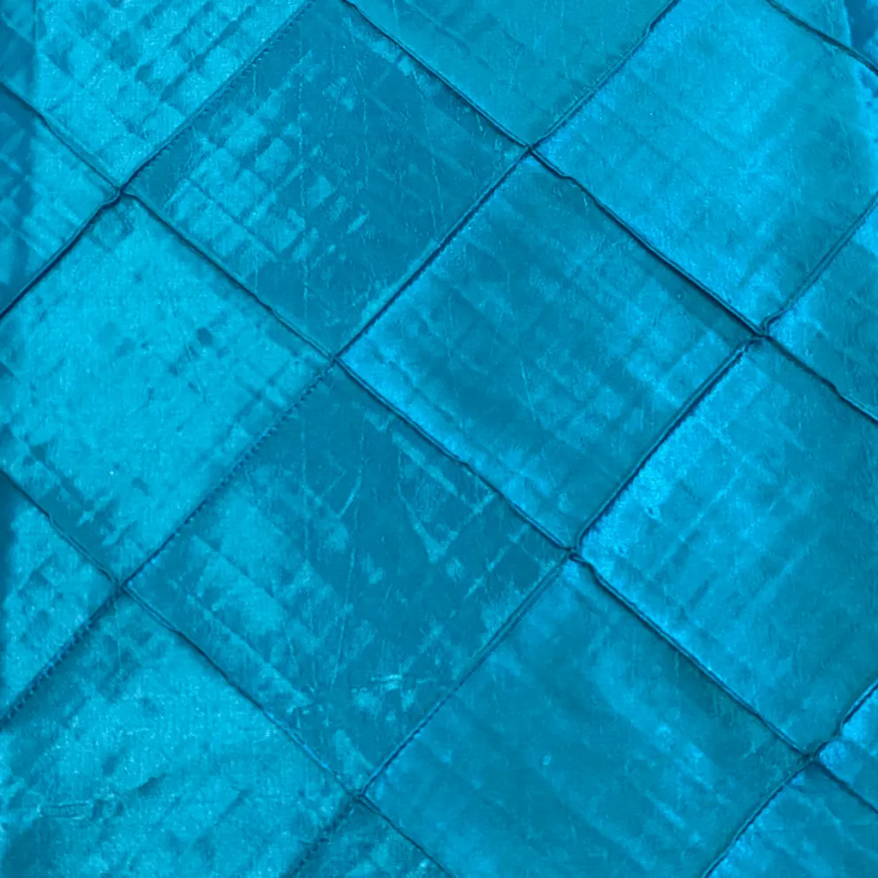 4" Pintuck Taffeta Table Runner in Turquoise 112