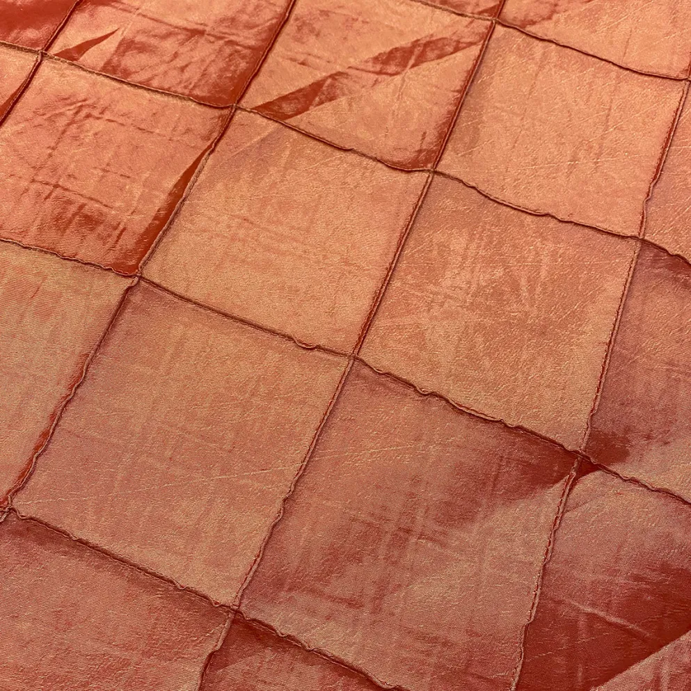 4" Pintuck Taffeta Table Runner in Salmon