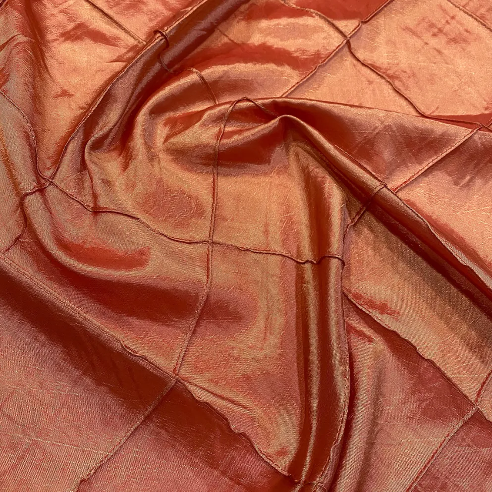 4" Pintuck Taffeta Table Runner in Salmon