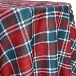 Plaid (Poly Print) Table Linen in Noble