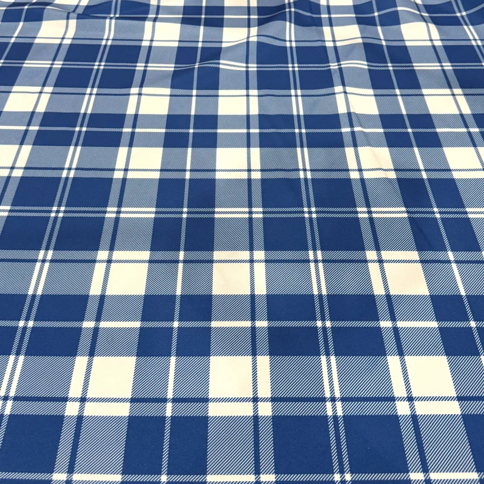 Plaid (Poly Print) Table Linen in Harbor Blue