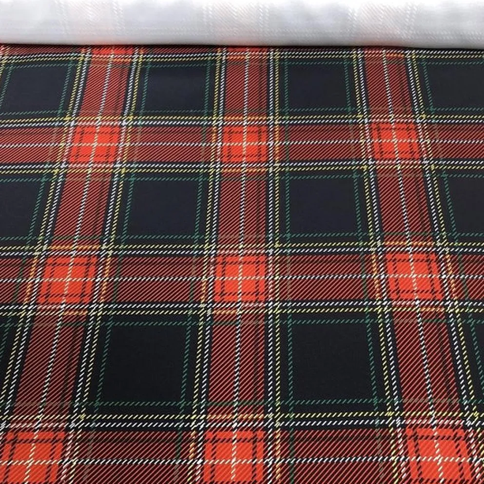 Plaid (Poly Print) Table Linen in Red and Green