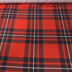 Plaid (Poly Print) Table Runner in Red and White
