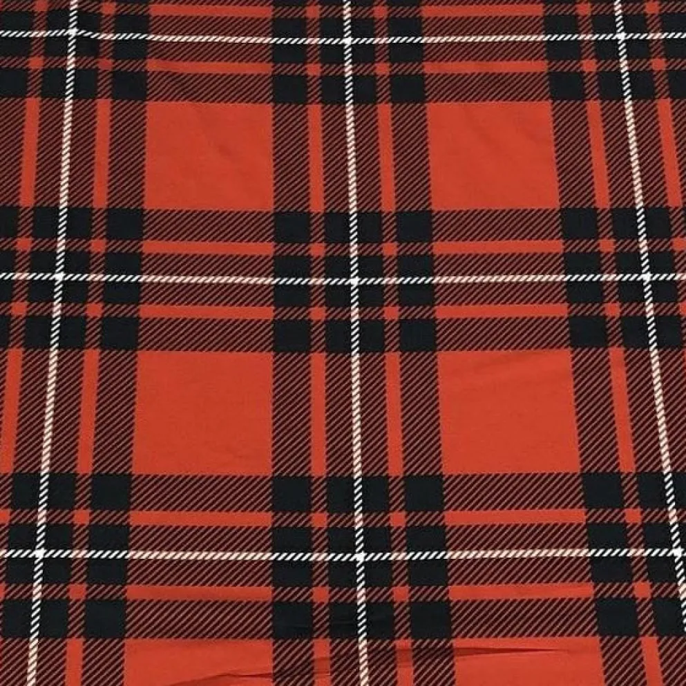 Plaid (Poly Print) Table Runner in Red and White
