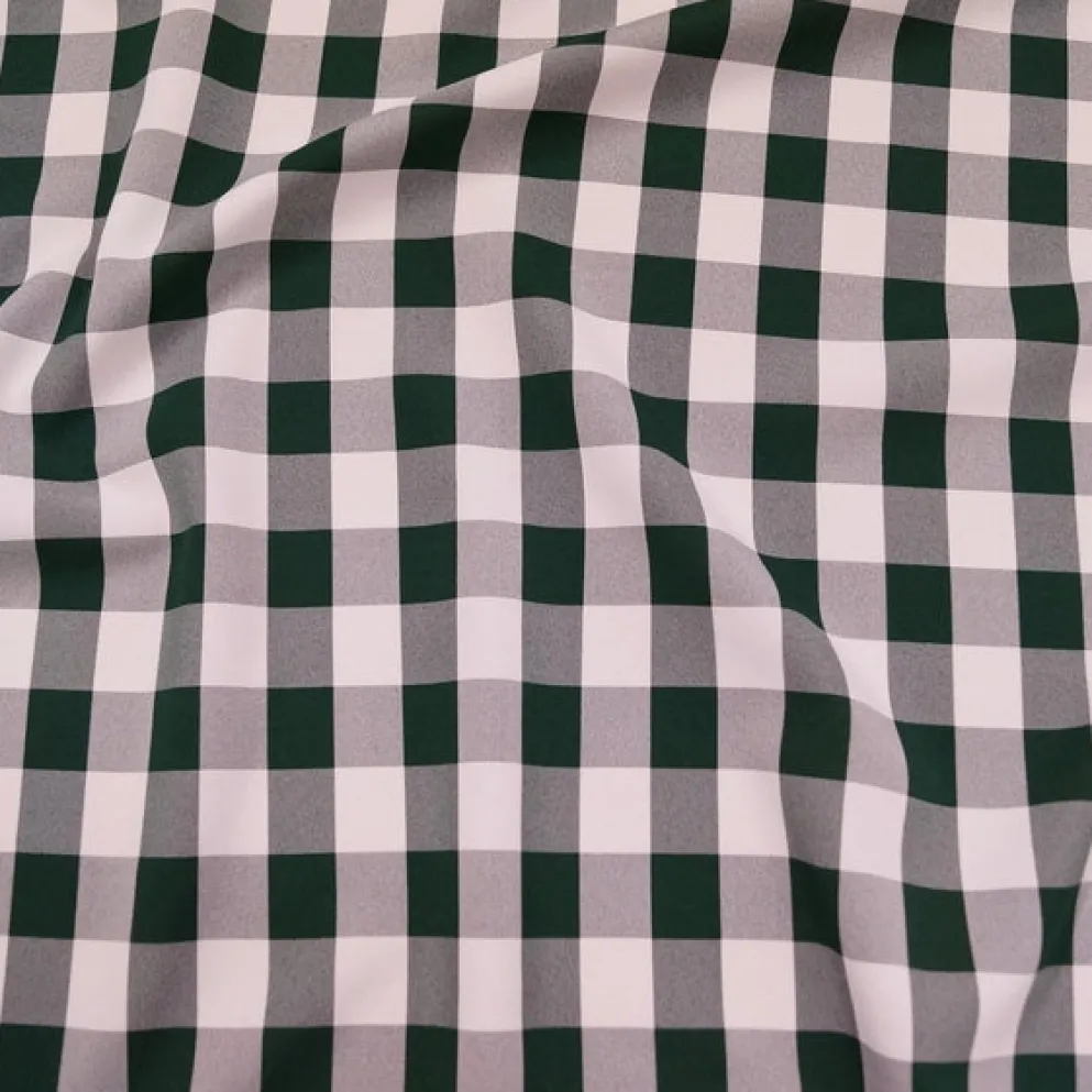 Polyester Checker (Gingham) Table Linen in Hunter Green