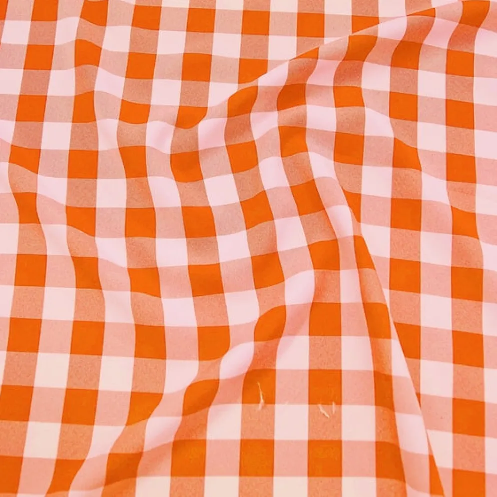 Polyester Checker (Gingham) Table Linen in Orange