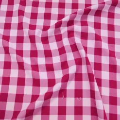 Polyester Checker (Gingham) Table Linen in Fuchsia