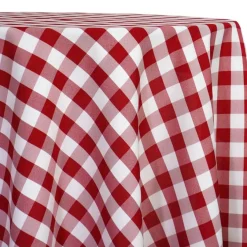 Polyester Checker (Gingham) Table Linen in Red