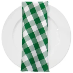 Polyester Checker (Gingham) Table Napkin in Kelly Green