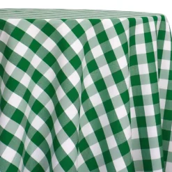 Polyester Checker (Gingham) Table Linen in Kelly Green