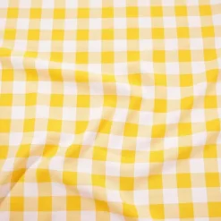 Polyester Checker (Gingham) Table Linen in Dark Yellow