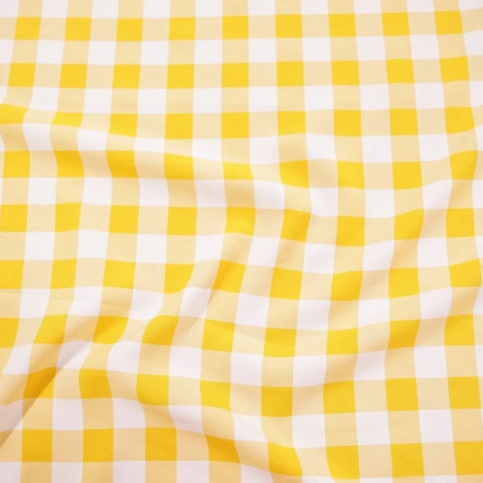 Polyester Checker (Gingham) Table Linen in Dark Yellow