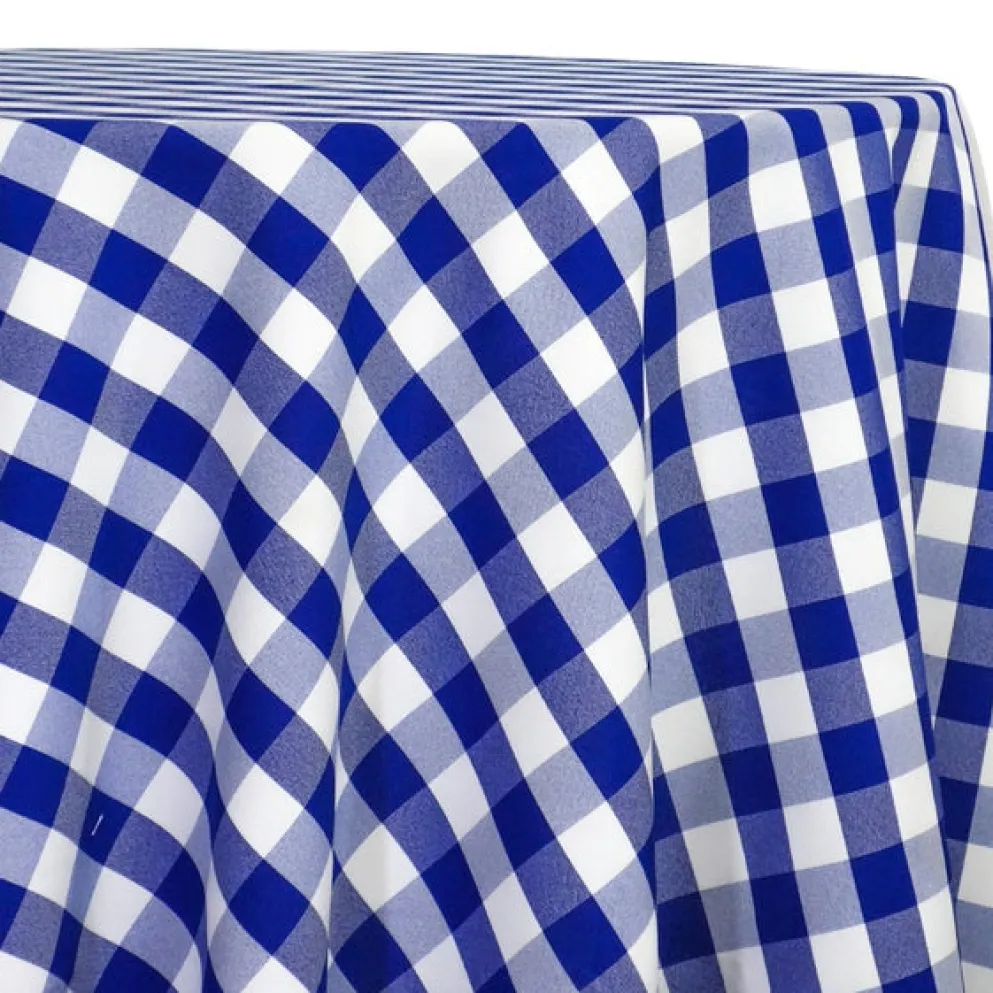 Polyester Checker (Gingham) Table Linen in Royal
