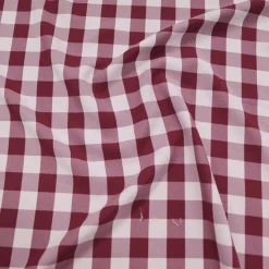 Polyester Checker (Gingham) Table Linen in Burgundy