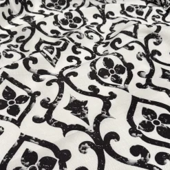 Portofino (Slub Print) Table Linen in Black