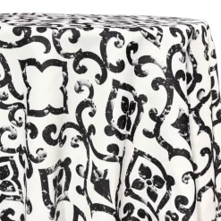 Portofino (Slub Print) Table Linen in Black