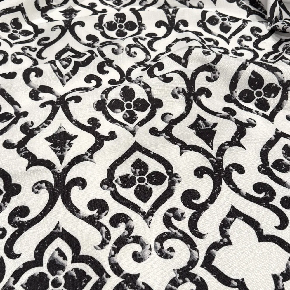 Portofino (Slub Print) Table Linen in Black