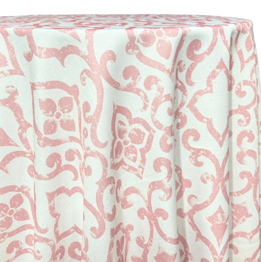 Portofino (Slub Print) Table Linen in Dusty Rose