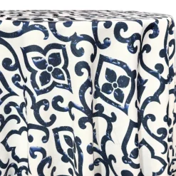 Portofino (Slub Print) Table Linen in Navy