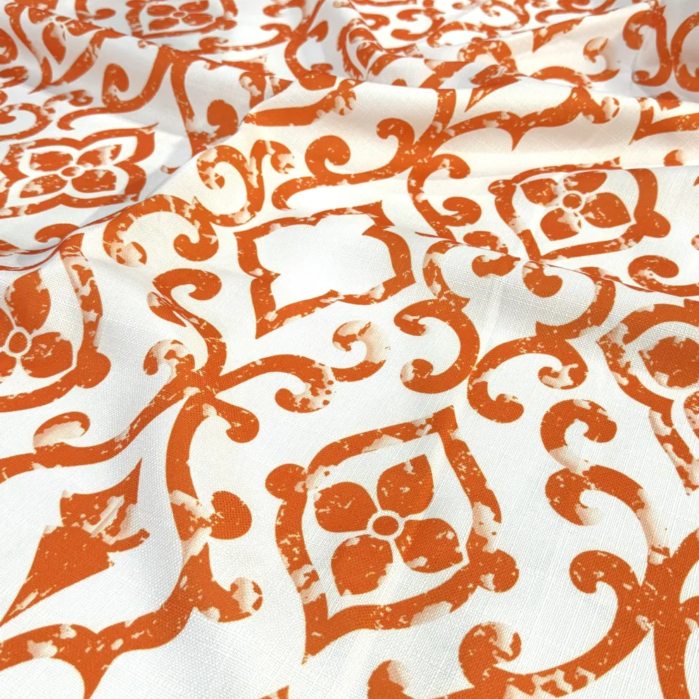 Portofino (Slub Print) Table Linen in Orange