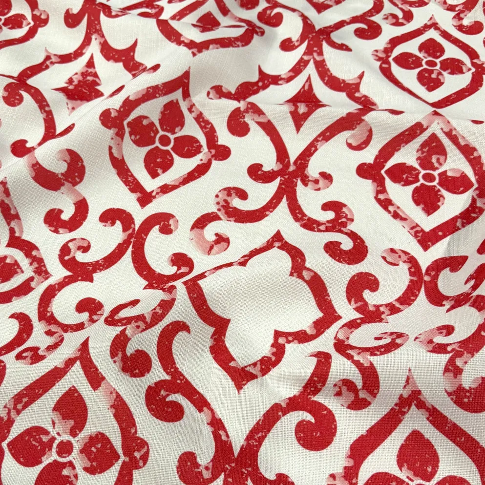 Portofino (Slub Print) Table Linen in Red