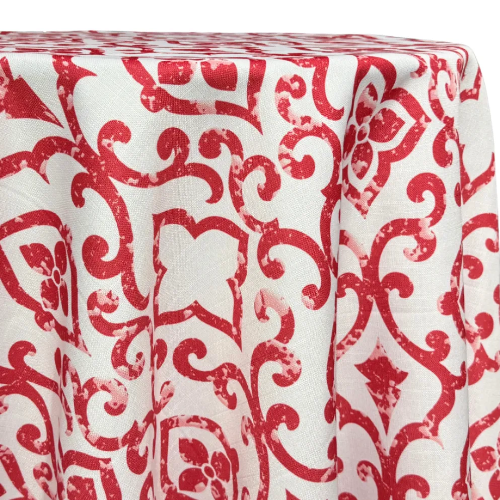 Portofino (Slub Print) Table Linen in Red
