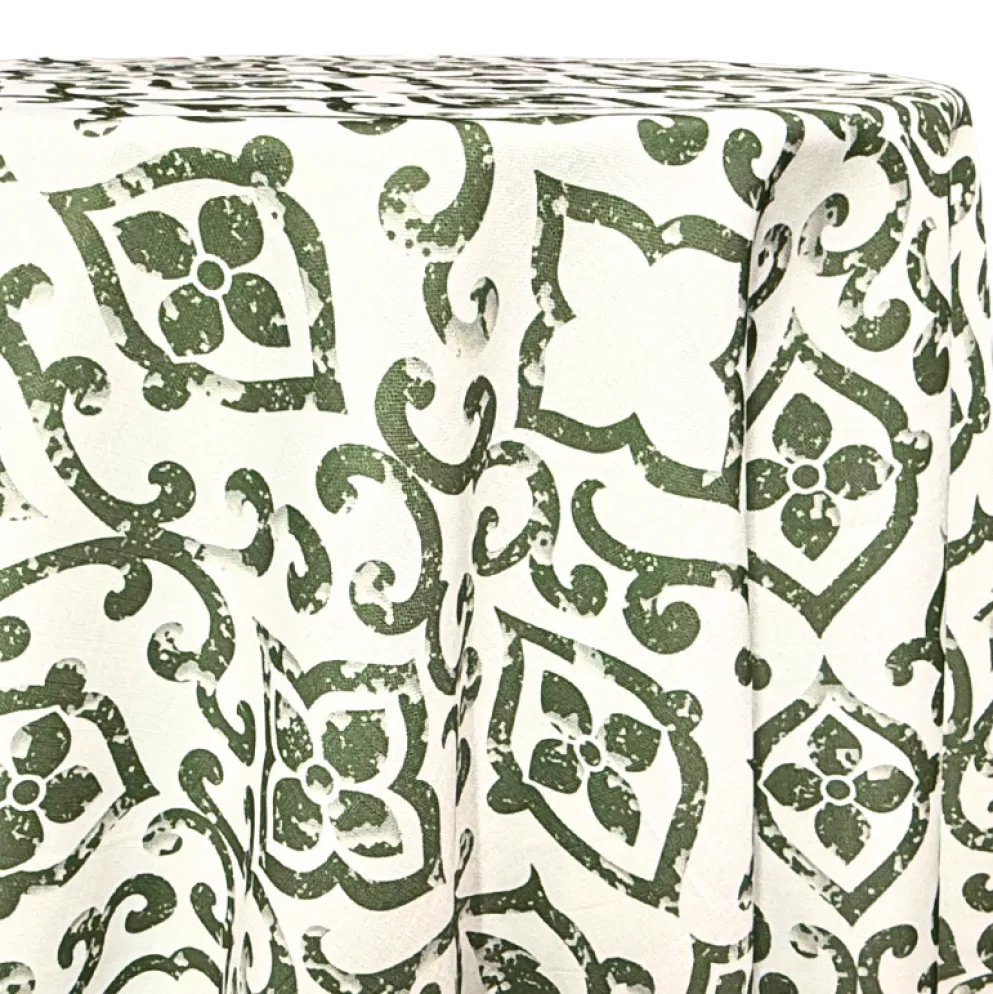 Portofino (Slub Print) Table Linen in Willow Green
