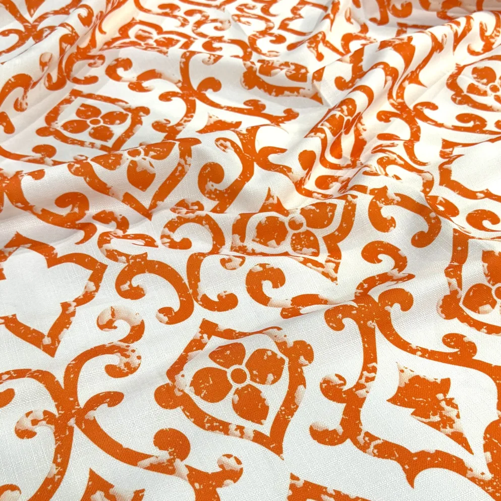 Portofino (Slub Print) Table Napkin in Orange