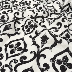 Portofino (Slub Print) Table Runner in Black