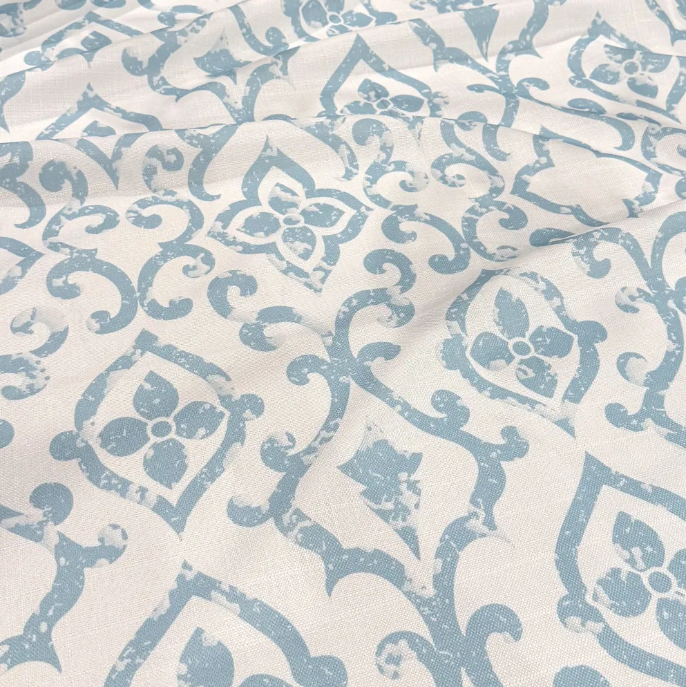 Portofino (Slub Print) Table Runner in Lt Blue