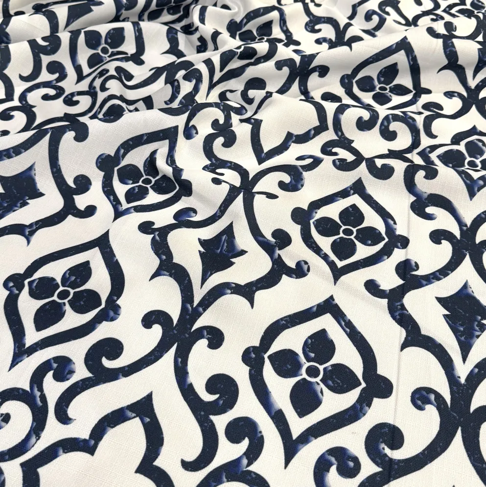 Portofino (Slub Print) Table Runner in Navy
