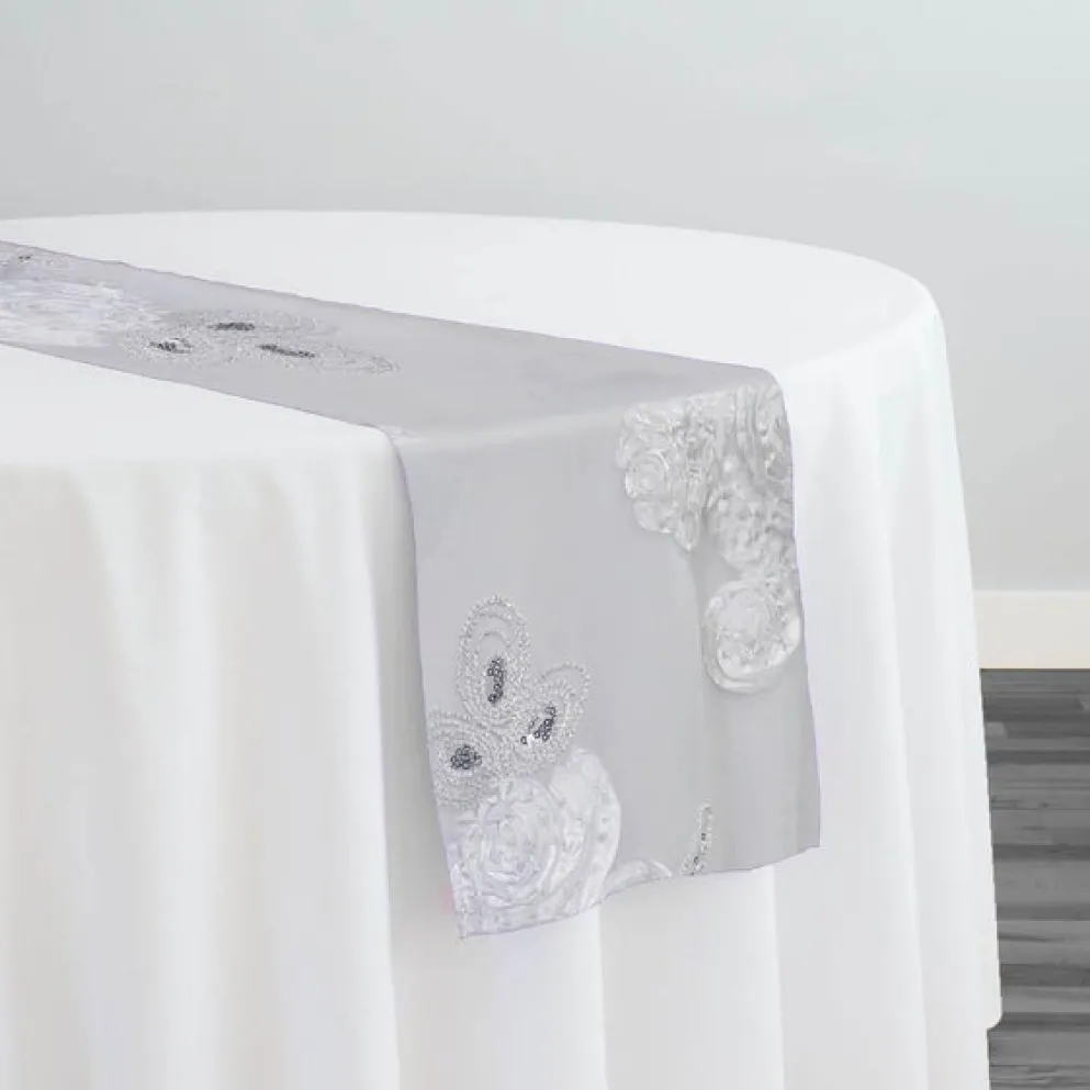 Posh Collection Table Runner in White