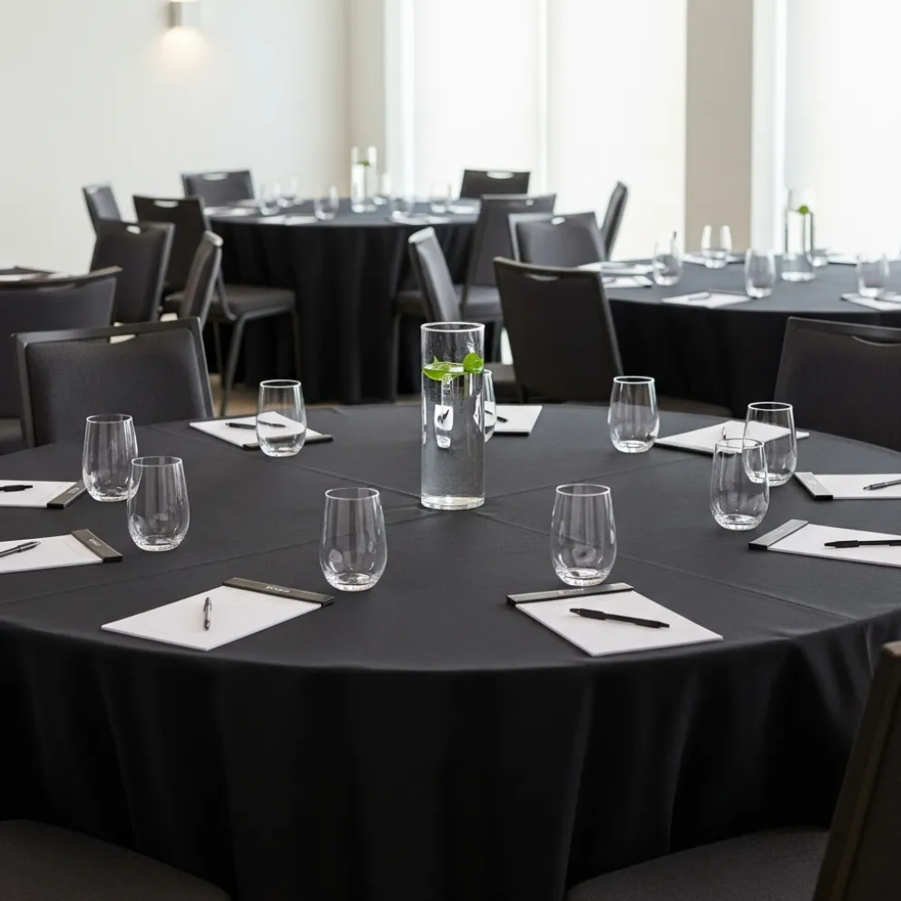 Premium Poly (Poplin) Table Linen in Black