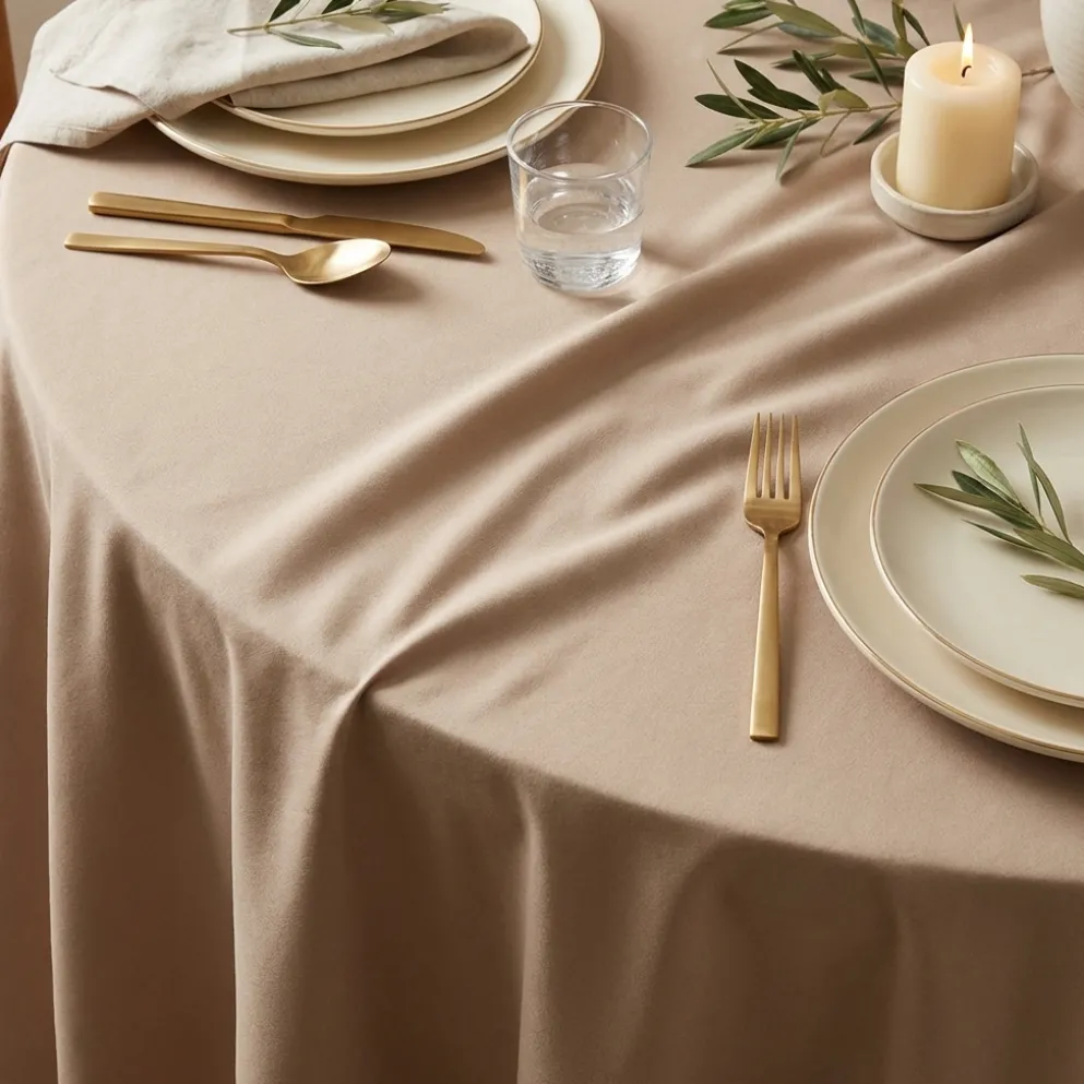 Premium Poly (Poplin) Table Linen in Taupe 1189