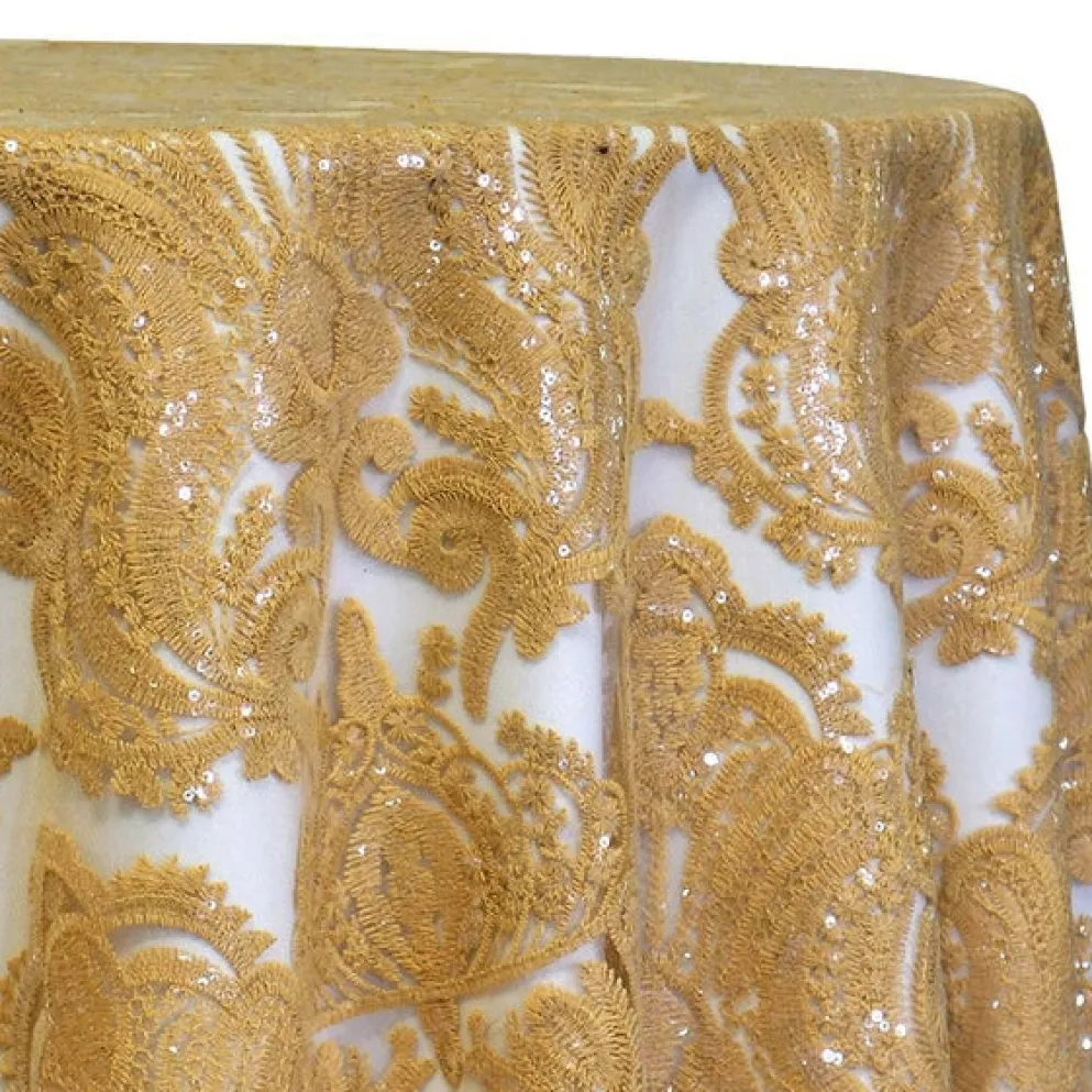 Princess Lace Table Linen in Gold