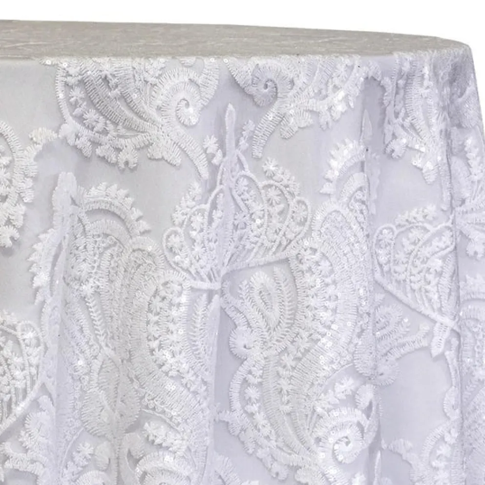 Princess Lace Table Linen in White