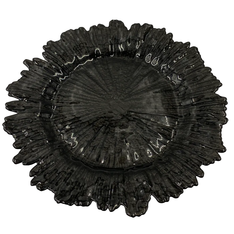 Reef - Glass Charger Plate in Black (Item # 0126)