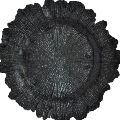 Reef - Glass Charger Plate in Black (Item # 0126)