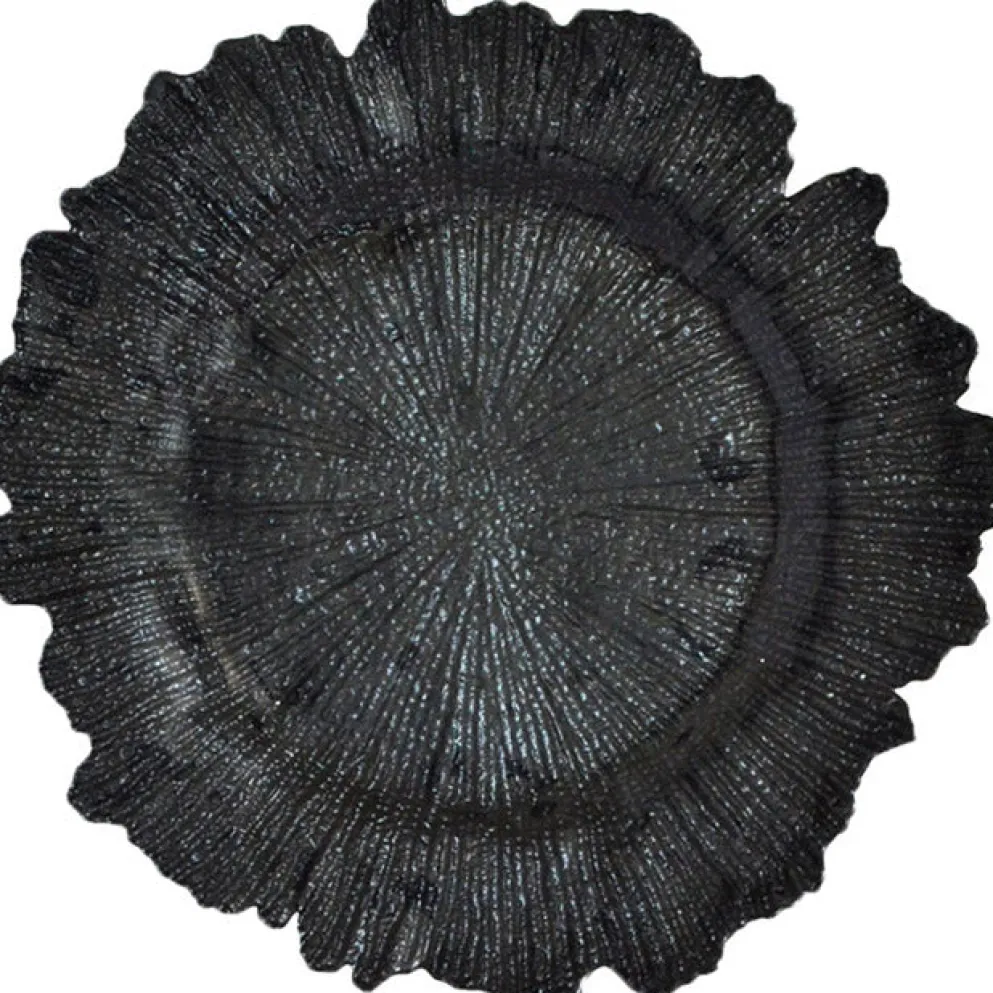 Reef - Glass Charger Plate in Black (Item # 0126)
