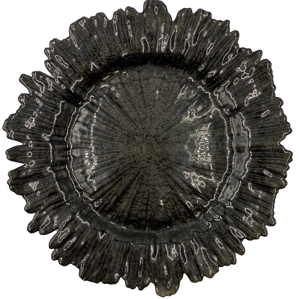 Reef - Glass Charger Plate in Black (Item # 0126)