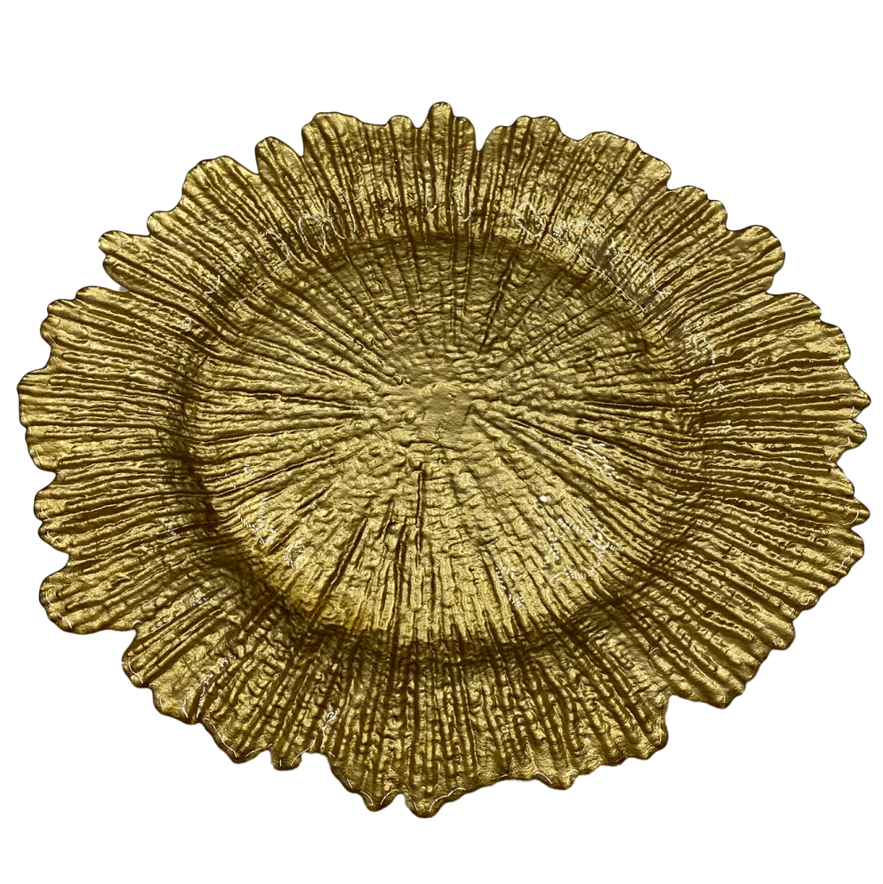 Reef - Glass Charger Plate in Gold (Item # 0126)