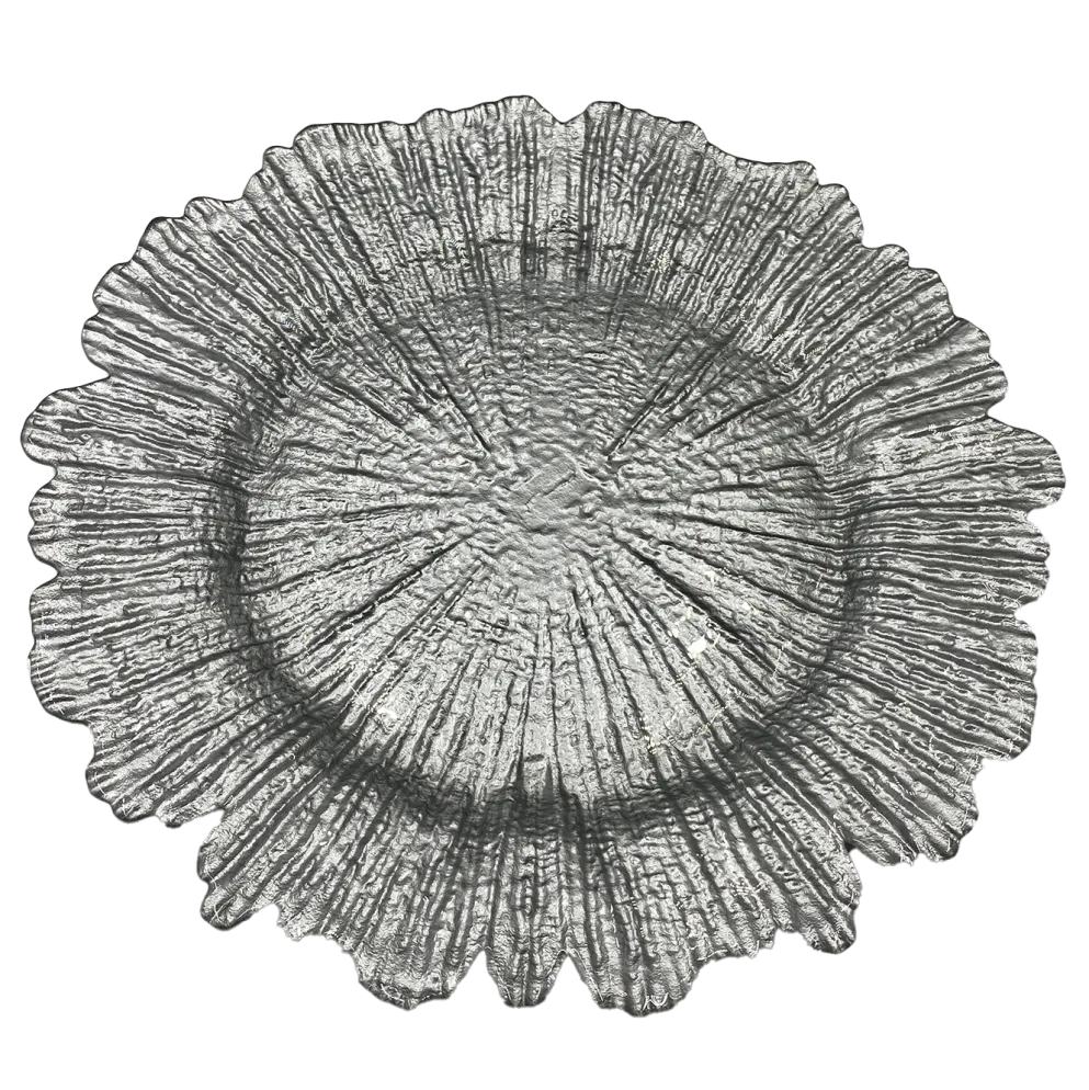 Reef - Glass Charger Plate in Silver (Item # 0126)