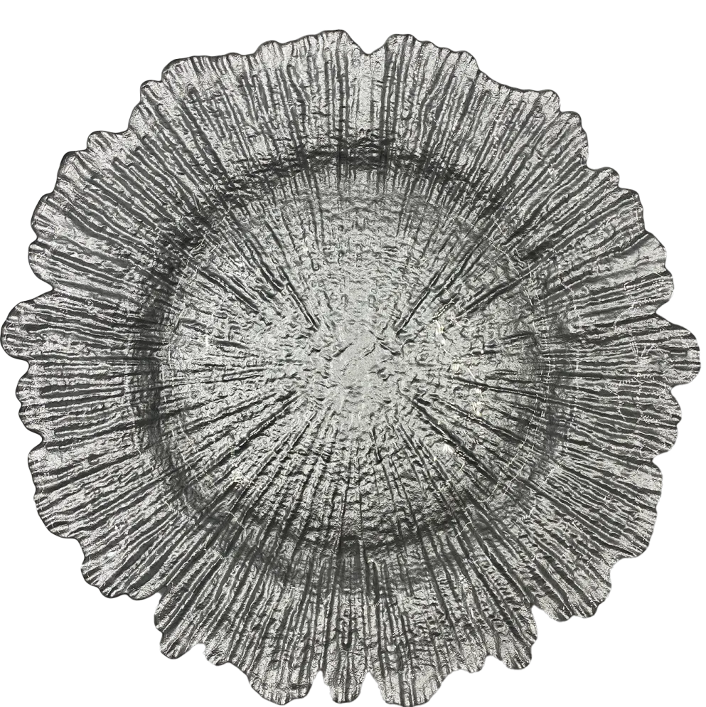 Reef - Glass Charger Plate in Silver (Item # 0126)
