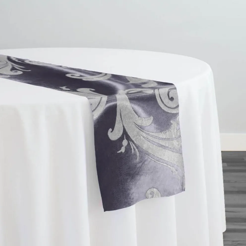 Regal Jacquard (Reversible) Table Runner in Purple Grey
